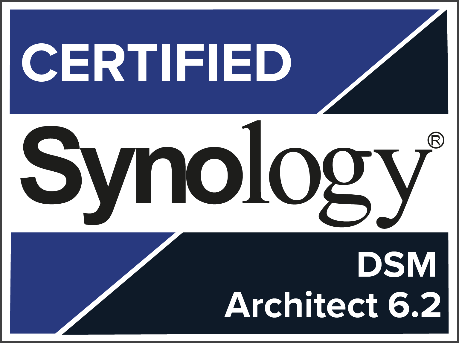 Synology Zertifizierungslogo DSM Architekt Synology Zertifizierungslogo DSM Architekt